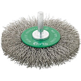 Perie de sarma din inox, rotunda, cu coada 6mm, diam.40mm, sarma 0,2mm ondulata, FORTIS - sefira.ro