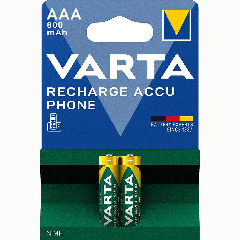 Acumulatori RECHARGE ACCU Phone Micro AAA, HR03, 800 mAh, blister de 2 buc, VARTA - sefira.ro