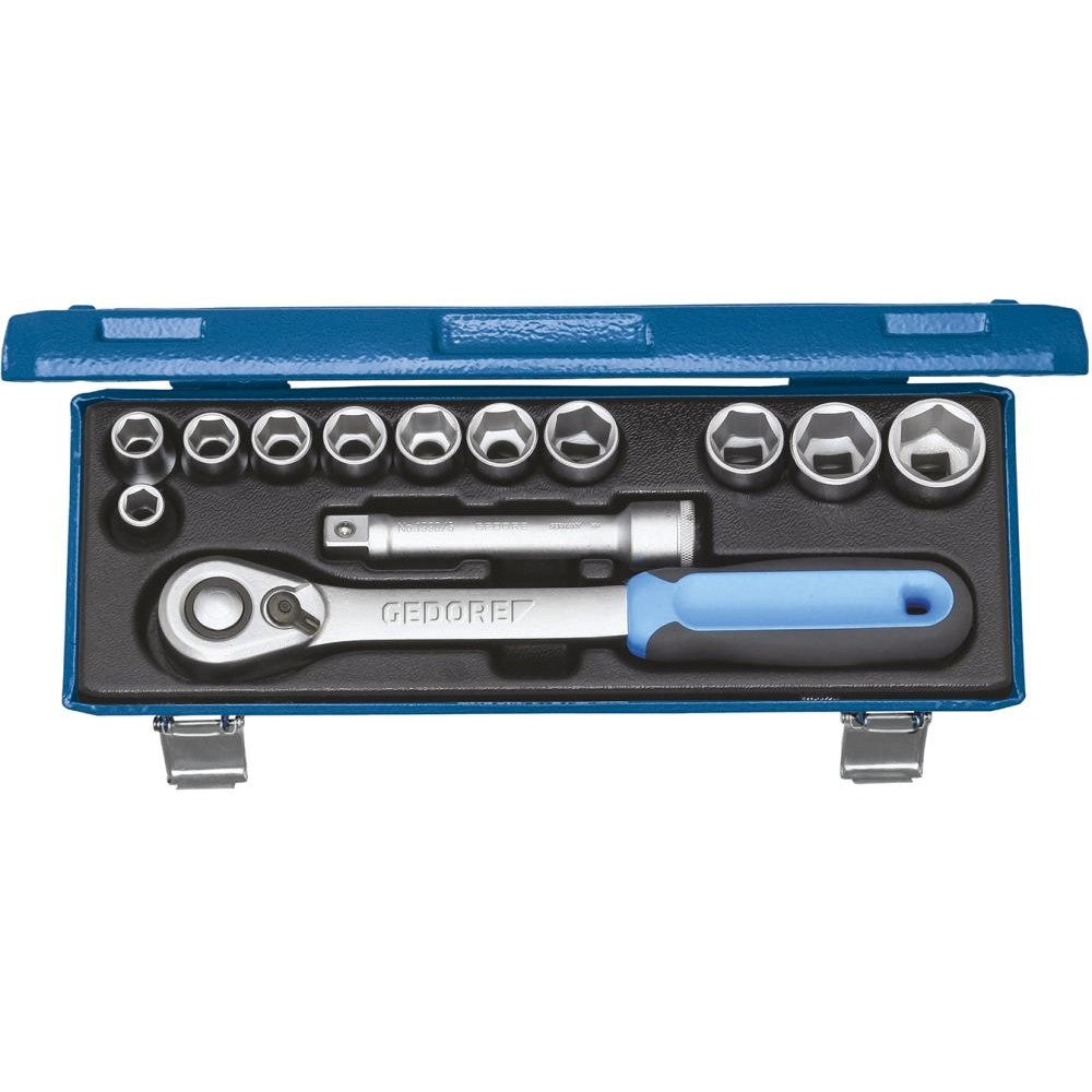 Set chei tubulare 1/2", 10 - 24 mm, 13 buc, 6 canturi, Nr. 19 KMU-20, GEDORE - sefira.ro