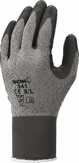 Protective assembly gloves 341, size 7(M), latex coating, SHOWA