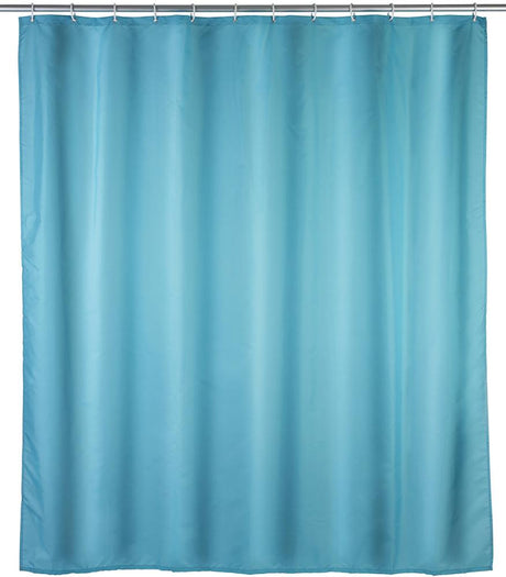 Perdea de dus Uni, material textil alb, 180 x 200cm, 12 inele de suspensie, WENKO - sefira.ro