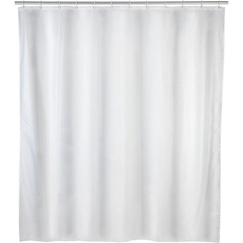Perdeaua de dus alba Uni, 120x200 cm, cu 8 inele de suspensie, WENKO - sefira.ro