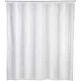 Perdeaua de dus alba Uni, 120x200 cm, cu 8 inele de suspensie, WENKO - sefira.ro