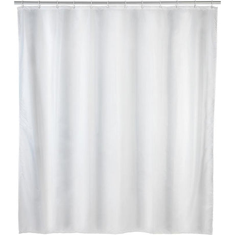 Perdeaua de dus alba Uni, 120x200 cm, cu 8 inele de suspensie, WENKO - sefira.ro
