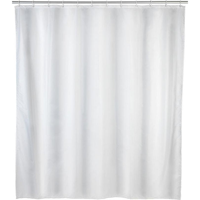 Perdeaua de dus alba Uni, 120x200 cm, cu 8 inele de suspensie, WENKO - sefira.ro