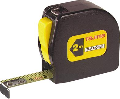 TOP CONVE pocket tape measure, 2m x 13mm, yellow, TAJIMA