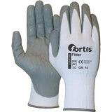 Manusi de protectie din material textil cu strat de nitril, marimea 8, FITTER FOAM, alb/gri, FORTIS - sefira.ro