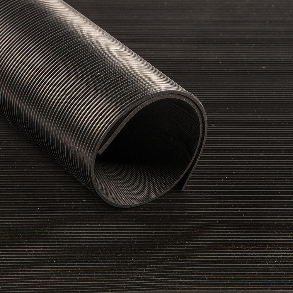 SBR fine grooved mat, black 3mm 1200mm 10m