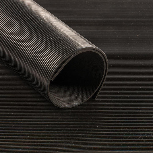 SBR fine grooved mat, black 3mm 1200mm 10m