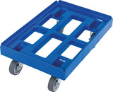 Carucior de transport pentru toate lazile Euro standard, 410 x 610 x 190 mm, portanta 300 kg, roti Ø 100 mm, rosu - sefira.ro