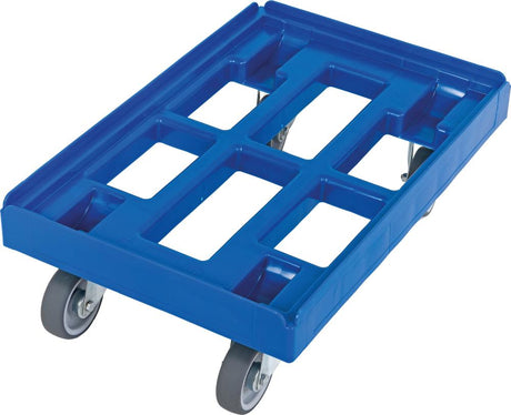Carucior de transport pentru toate lazile Euro standard, 410 x 610 x 190 mm, portanta 300 kg, roti Ø 100 mm, rosu - sefira.ro