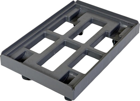 Carucior de transport pentru toate lazile Euro standard, 410 x 610 x 190 mm, portanta 300 kg, roti Ø 100 mm, rosu - sefira.ro