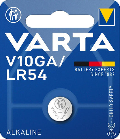 Baterie Alcalina V10GA/LR54, 1.5V, 70 mAh, ambalata individual in blister, VARTA