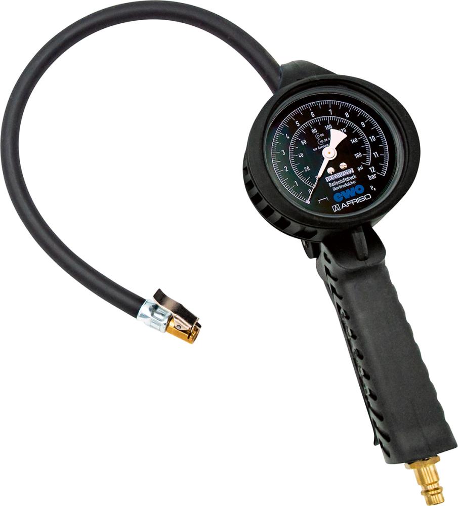 Pistol de umflat roti Airstar, cu manometru, calibrat, 0-12 bar, furtun cu mufa de conectare cu parghie, EWO - sefira.ro