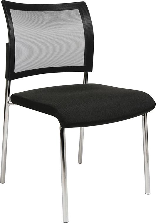 Scaun vizitator model Visit 10, sezut 430 x 480 mm, spatar tapitat, negru, inaltime 450/830 mm, TOPSTAR - sefira.ro