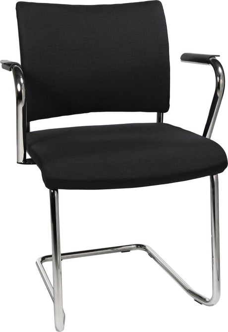 Scaun vizitator model Visit 20, sezut 450 x 480 mm, spatar tapitat, negru, inaltime 450/850 mm, 2 buc, TOPSTAR - sefira.ro