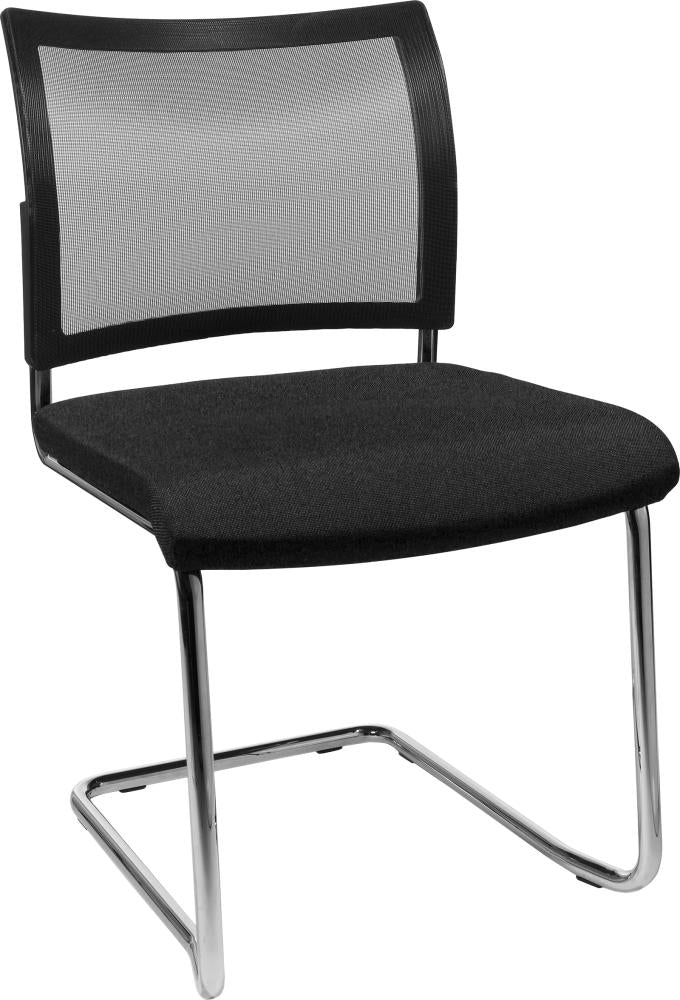 Scaun vizitator model Visit 20, sezut 450 x 480 mm, spatar tapitat, negru, inaltime 450/850 mm, 2 buc, TOPSTAR - sefira.ro