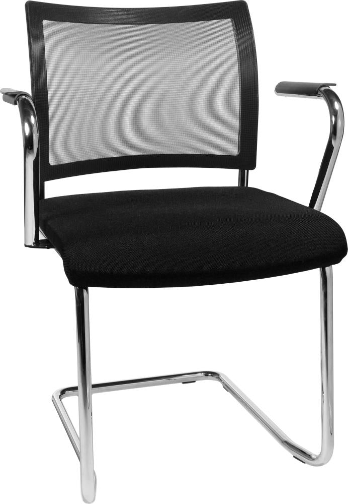 Scaun vizitator model Visit 20, sezut 450 x 480 mm, spatar tapitat, negru, inaltime 450/850 mm, 2 buc, TOPSTAR - sefira.ro
