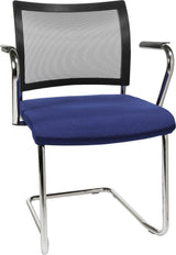 Scaun vizitator model Visit 20, sezut 450 x 480 mm, spatar tapitat, negru, inaltime 450/850 mm, 2 buc, TOPSTAR - sefira.ro