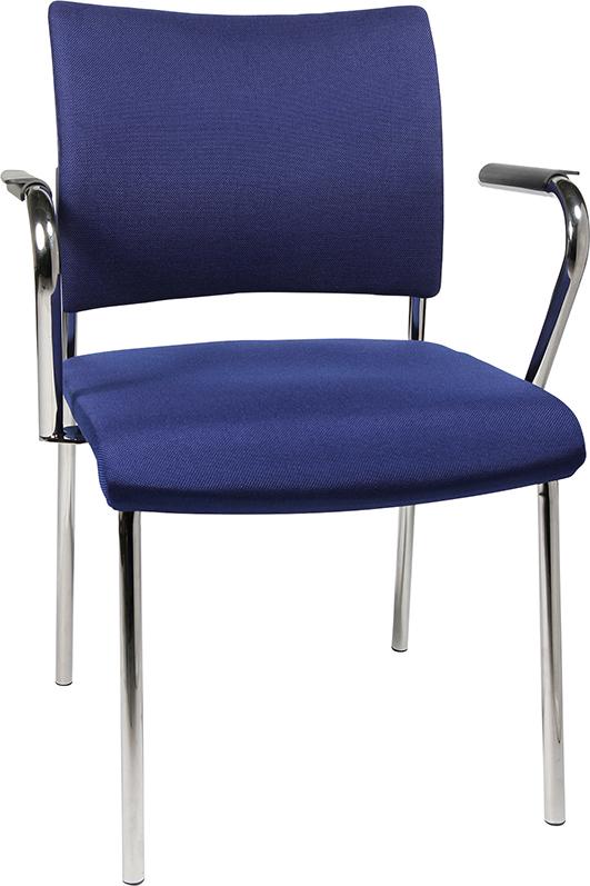 Scaun vizitator model Visit 10, sezut 430 x 480 mm, spatar tapitat, negru, inaltime 450/830 mm, TOPSTAR - sefira.ro