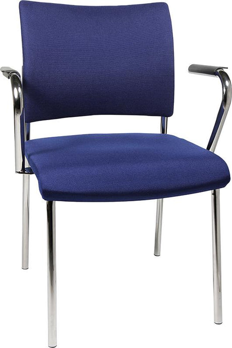 Scaun vizitator model Visit 10, sezut 430 x 480 mm, spatar tapitat, negru, inaltime 450/830 mm, TOPSTAR - sefira.ro