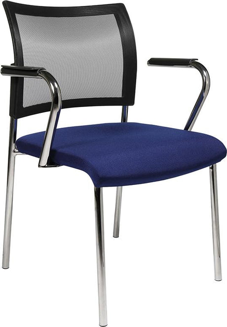 Scaun vizitator model Visit 10, sezut 430 x 480 mm, spatar tapitat, negru, inaltime 450/830 mm, TOPSTAR - sefira.ro