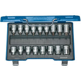 Set chei tubulare / tubulare bit 1/2", T 20 - T 60 si E 10 - E 24, 17 piese, Nr. ITX 19 TX-017, GEDORE - sefira.ro