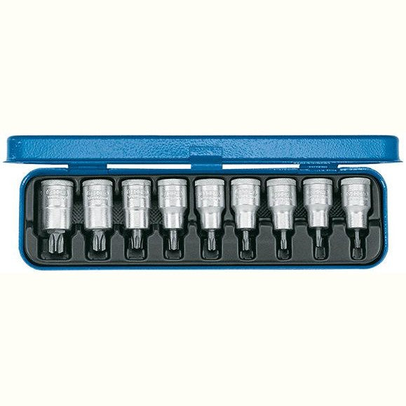Set tubulare bit 1/2", pentru suruburi TORX® interior, T20 - T60, 9 bucati, Nr. ITX 19 PM, GEDORE - sefira.ro