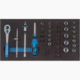 Modul scule 1/4", chei tubulare, antrenor clichet, set 37 buc, 1500 CT1-20, GEDORE - sefira.ro