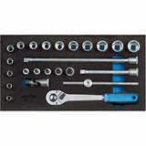 Modul chei tubulare si antrenor clichet 3/8", set 24 buc, 1500 CT1-30, GEDORE - sefira.ro