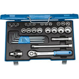 Set chei tubulare 1/2", 32 buc, 6 - 12 canturi, in toli, Nr. D 19 WAU-20, GEDORE - sefira.ro