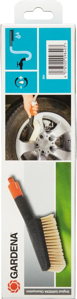 Perie de spalat 987-20, mica, peri de plastic, cu racord la furtun de apa, GARDENA - sefira.ro