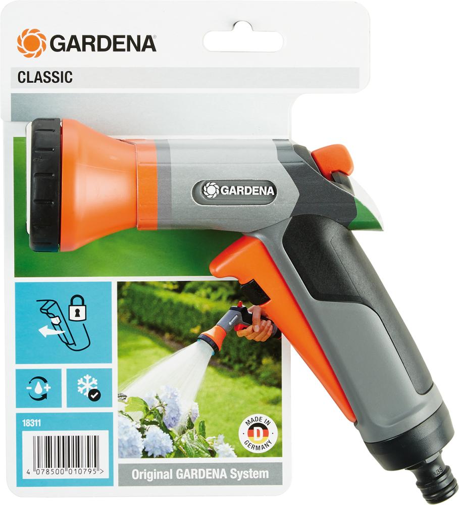 Classic spray gun 18311-20, shower jet, in self-service packaging, GARDENA