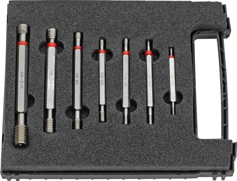 Set calibre tampon "TRECE/NU TRECE", M3-M12, clasa de toleranta 6H, 7 piese, FORTIS