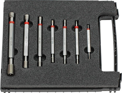 "PASS/FAIL" buffer gauge set, M3-M12, tolerance class 6H, 7 pieces, FORTIS