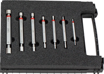 Set of PASS/FAIL buffer gauges, 3-12mm, DIN 2245, H7, 7 pieces, FORTIS