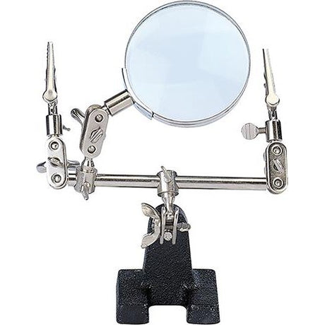 Suport de montare cu lupa si clesti, talpa 55x55, lupa 5x, inaltime 200-260mm - sefira.ro