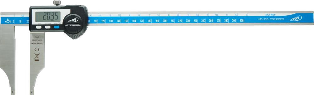 Digital caliper without tips, 300x90mm, reading 0.01mm, DIN862, IP65, PREISSER