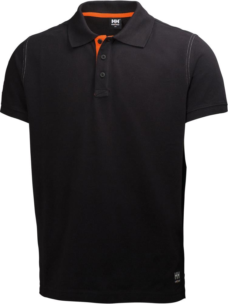 Oxford polo shirt, 100% cotton, size S, black, HELLY HANSEN