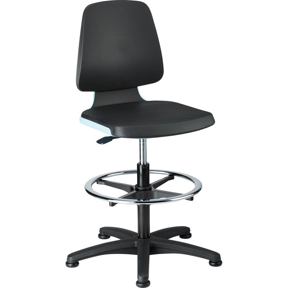 Scaun pentru lucru Labsit3, 450-650mm, albastru, spuma PU, BIMOS - sefira.ro