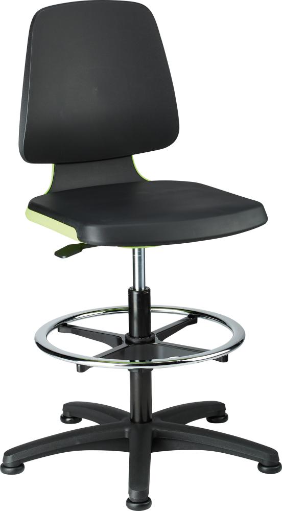 Scaun pentru lucru Labsit3, 450-650mm, albastru, spuma PU, BIMOS - sefira.ro