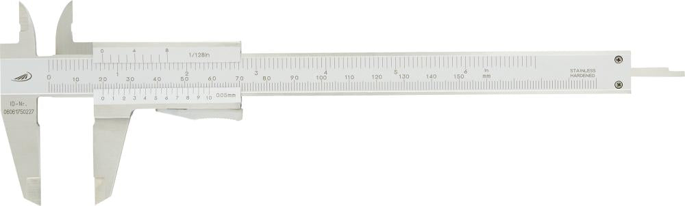 Caliper 150mm, tip 40mm, reading 1/20mm, DIN862, instant lock, PREISSER