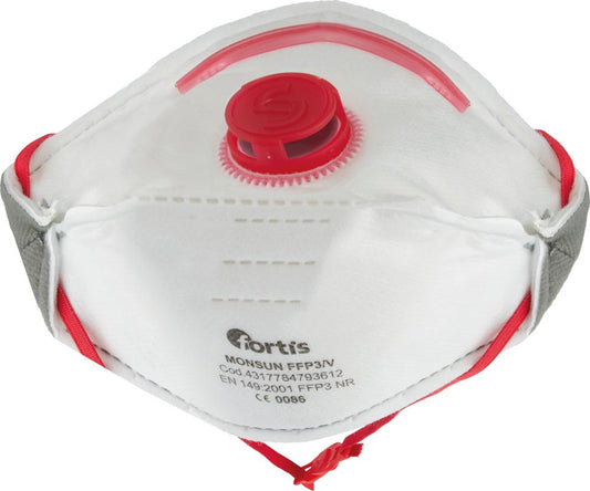 Monsun FFP3/V respiratory protection mask, box of 10 pieces, FORTIS