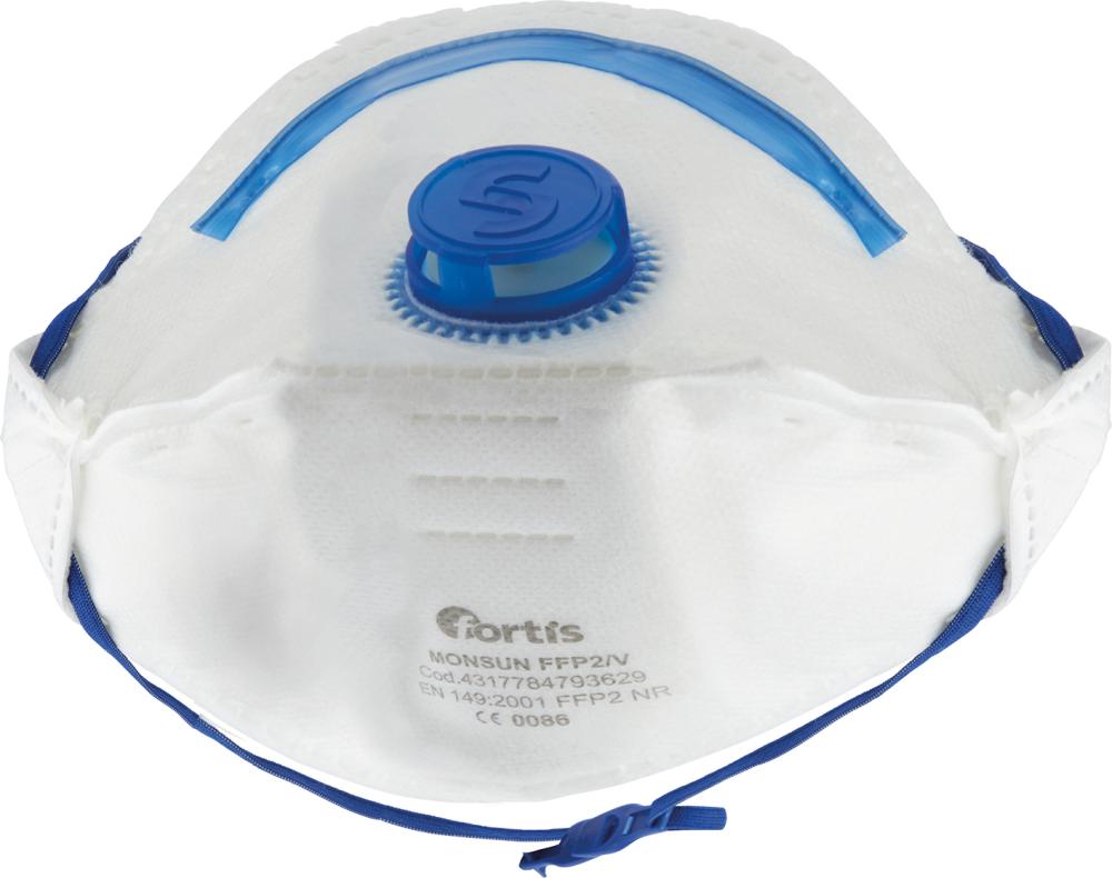 Monsun FFP2/V respiratory protection mask, box of 10 pieces, FORTIS