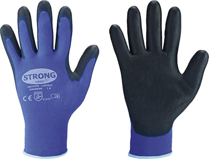 Manusi de protectie din tricot fin, Lintao, albastre, marimea 8, STRONGHAND