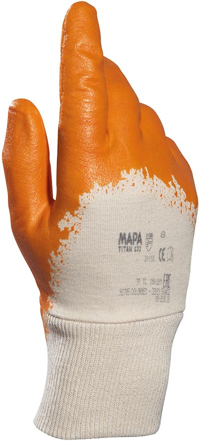 Titansuperlite 833 nitrile protective gloves, size 7, orange, MAPA