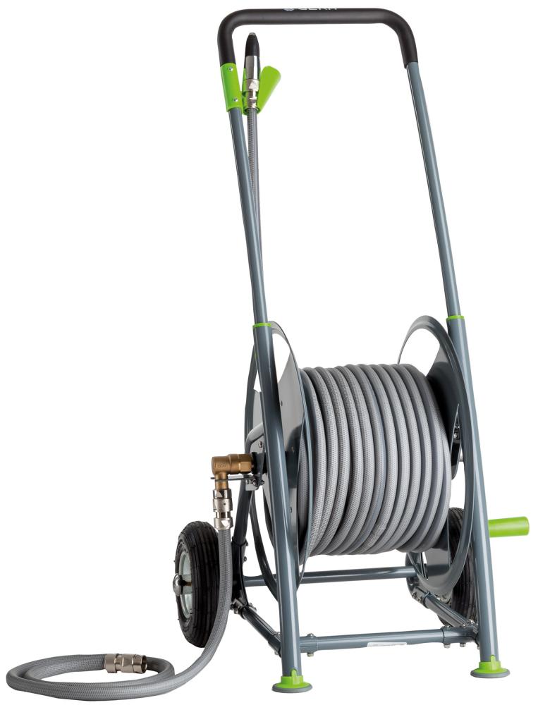 GEKA® plus hose trolley P40SST, with 25 m 1/2" hose, rubber wheels, GEKA