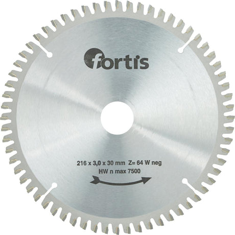 Disc debitare pentru lemn, HW, 216x3,0 x30mm, Z48W, negativ, FORTIS - sefira.ro
