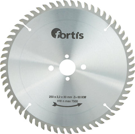 Disc debitare pentru lemn, HW, 250x3,2 x30mm, Z60KW, FORTIS - sefira.ro