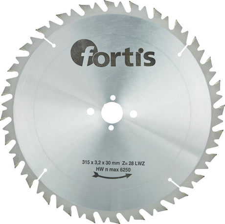 Disc debitare pentru lemn, HW, 300x3,2 x30mm, Z28LWZ, FORTIS - sefira.ro